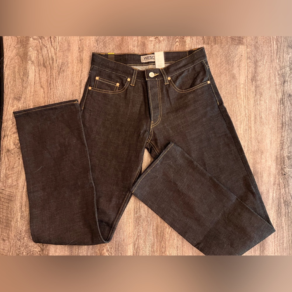 Wesc mens jeans brand new with tags size 28x31 Straight leg raw denim button fly
